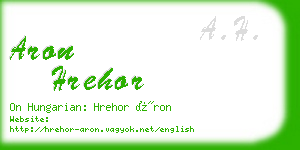 aron hrehor business card
